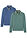 Polo de algodón orgánico puro (2 unidades) - Índigo claro + verde grisáceo - bonprix