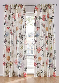 Cortina con estampado de flores (1 unidad)