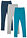 Leggings (3 unidades) - Azul oscuro + turquesa oscuro + gris claro jaspeado - bonprix