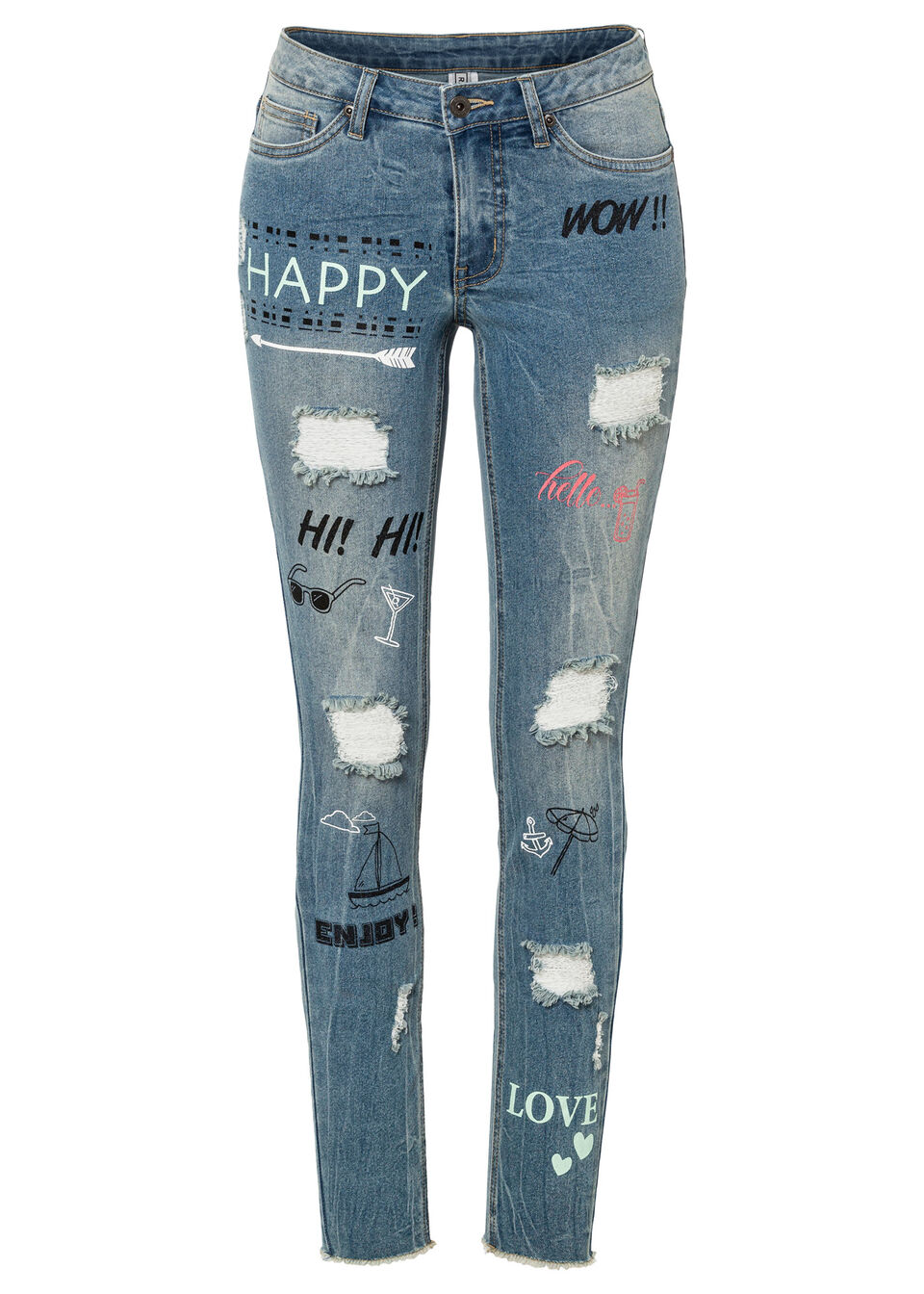 Vaqueros pitillo de talle medio Denim • € • bonprix