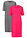 Vestido camisero holgado de algodón puro (2 unidades) - Rosa hibisco + gris jaspeado - bonprix