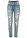 Vaqueros skinny, high waist, elásticos - Denim claro con intenso desgastado - bonprix