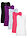 Top largo de algodón orgánico puro (5 unidades) - azul pálido + fucsia  + blanco + negro + morado oscuro - bonprix