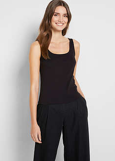 Top de canalé de algodón puro