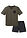 Pijama corto - negro-verde oliva oscuro con rayas - bonprix