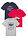 Camiseta (3 unidades) - Azul marino + rojo + gris claro jaspeado estampado - bonprix