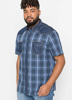 Camisa de manga corta con ribete vaquero