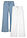 Culotte mid waist (2 unidades) - Denim hielo + blanco - bonprix