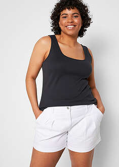 Top de canalé de algodón puro