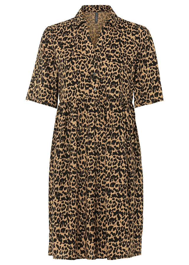 Vestido camisero de viscosa fluida