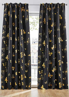 Cortina oscurecedora con mariposas brillantes (1 unidad)