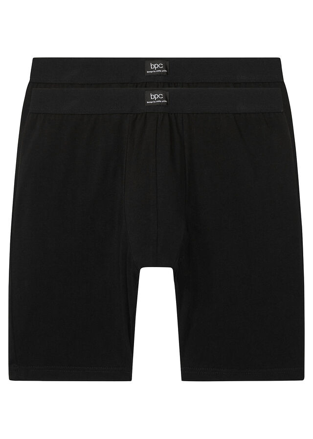 Bóxer largo ajustado con algodón (2 unidades) Negro •