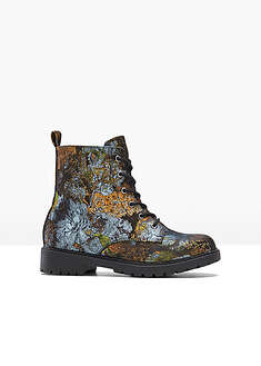 Botas con cordones y estampado de flores