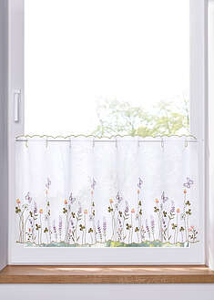 Cortina con bordado de flores