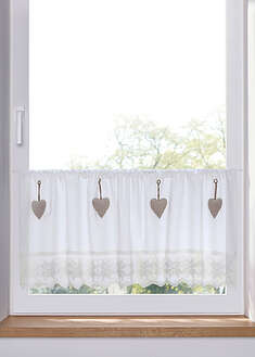 Visillo de algodón orgánico con corazones