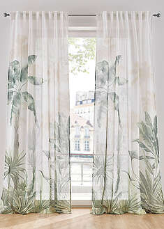 Cortina con estampado de hojas (1 unidad)