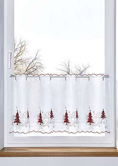 Visillo con bonito bordado invernal