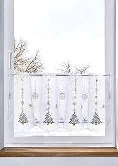 Visillo con bordado de abeto
