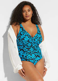 Bañador con ligero efecto moldeador en aspecto cruzado