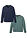 Camiseta de algodón orgánico puro con manga larga y cuello henley (2 unidades) - azul marino+verde - bonprix