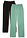 Pantalón largo de pijama de algodón puro (2 unidades) - salvia ahumado+negro topos - bonprix