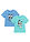 Camiseta de algodón orgánico (2 unidades) - verde agua + azul provenzal estampado - bonprix