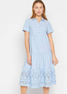 Vestido tipo túnica de algodón puro con bordado calado