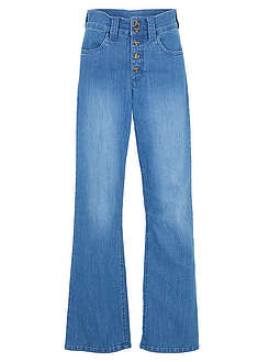 Vaqueros straight, high waist, elásticos