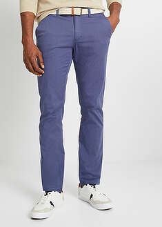 Pantalón tipo chino regular fit con cintura cómoda y cinturón, straight