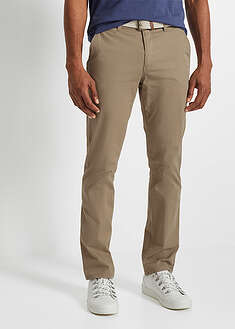 Pantalón tipo chino regular fit con cintura cómoda y cinturón, straight