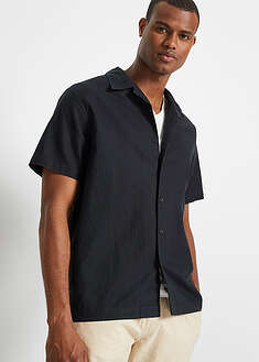 Camisa de manga corta y corte holgado con lino