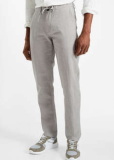 Pantalón chino regular fit sin cierre con lino, straight