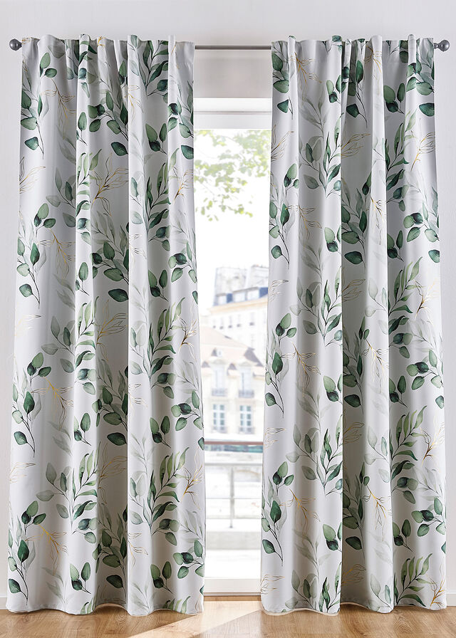 Cortina oscurecedora con estampado floral brillante (1 unidad)