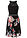 Vestido de punto con encaje - negro/rosa pálido con flores - bonprix