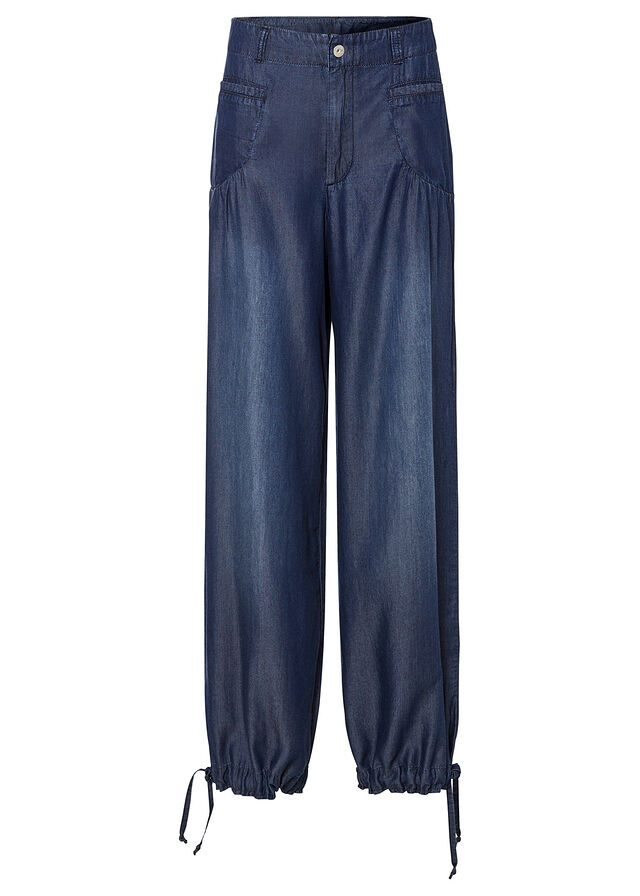 Pantalón de lyocell fluido con pernera ancha