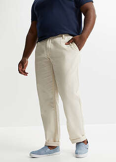 Pantalón sin cierre straight, relaxed fit, de mezcla de lino ligera