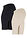 Pantalón premamá estilo ciclista de algodón orgánico (2 unidades) - Nude-negro - bonprix