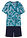 Pijama corto de algodón puro (2 piezas) - Turquesa cobalto mate/azul marino estampado - bonprix