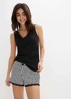 Pijama corto con encaje fino