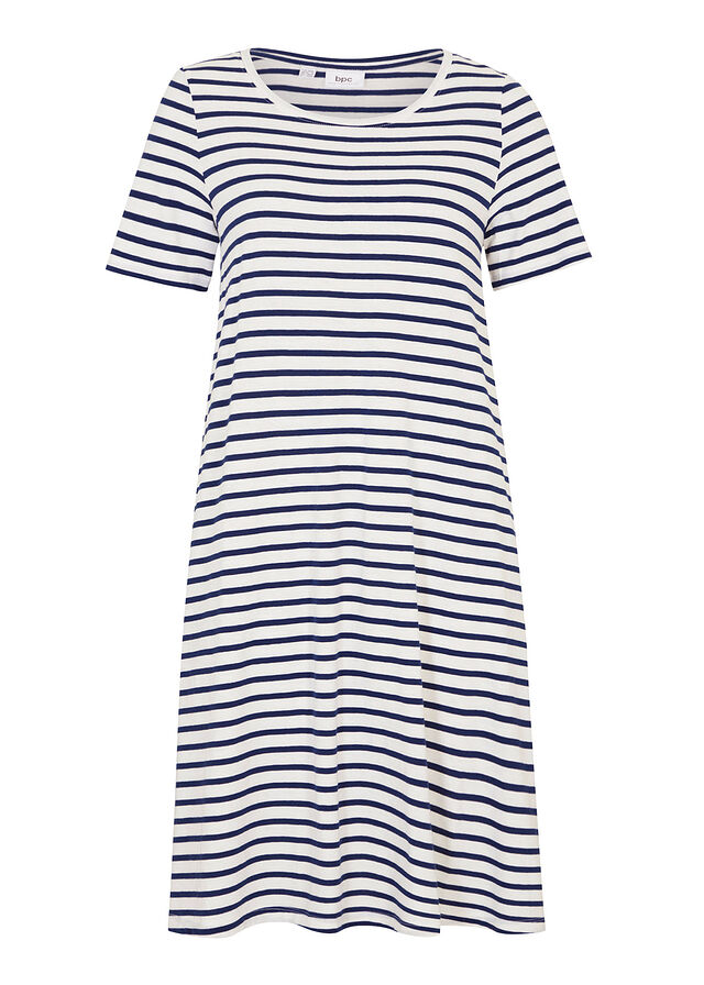 Vestido camisero de hilo flameado con bolsillos de algodón, hasta