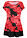 Camiseta larga con gasa - Negro-rojo de flores - bonprix