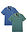 Polo de piqué de algodón puro (2 unidades) - índigo claro+verde grisáceo - bonprix