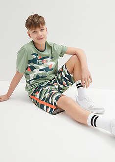 Camiseta y pantalón corto de algodón puro (conjunto de 2 piezas)