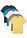 Camiseta (5 unidades) - Amarillo + turquesa cobalto + gris jaspeado + azul marino - bonprix