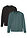 Camiseta henley de algodón puro (2 unidades) - negro+verde grisáceo - bonprix