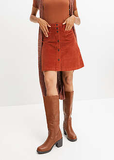 Falda elástica de pana con botones