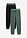 Pantalones de chándal de mezcla de algodón (2 unidades) - negro + verde oscuro jaspeado - bonprix