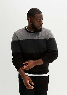 Jersey de cuello redondo en color block