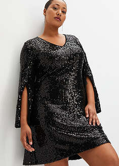 Vestido de lentejuelas con mangas de trompeta