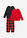 Pijama de algodón orgánico puro (3 piezas) - rojo/negro/blanco a cuadros - bonprix